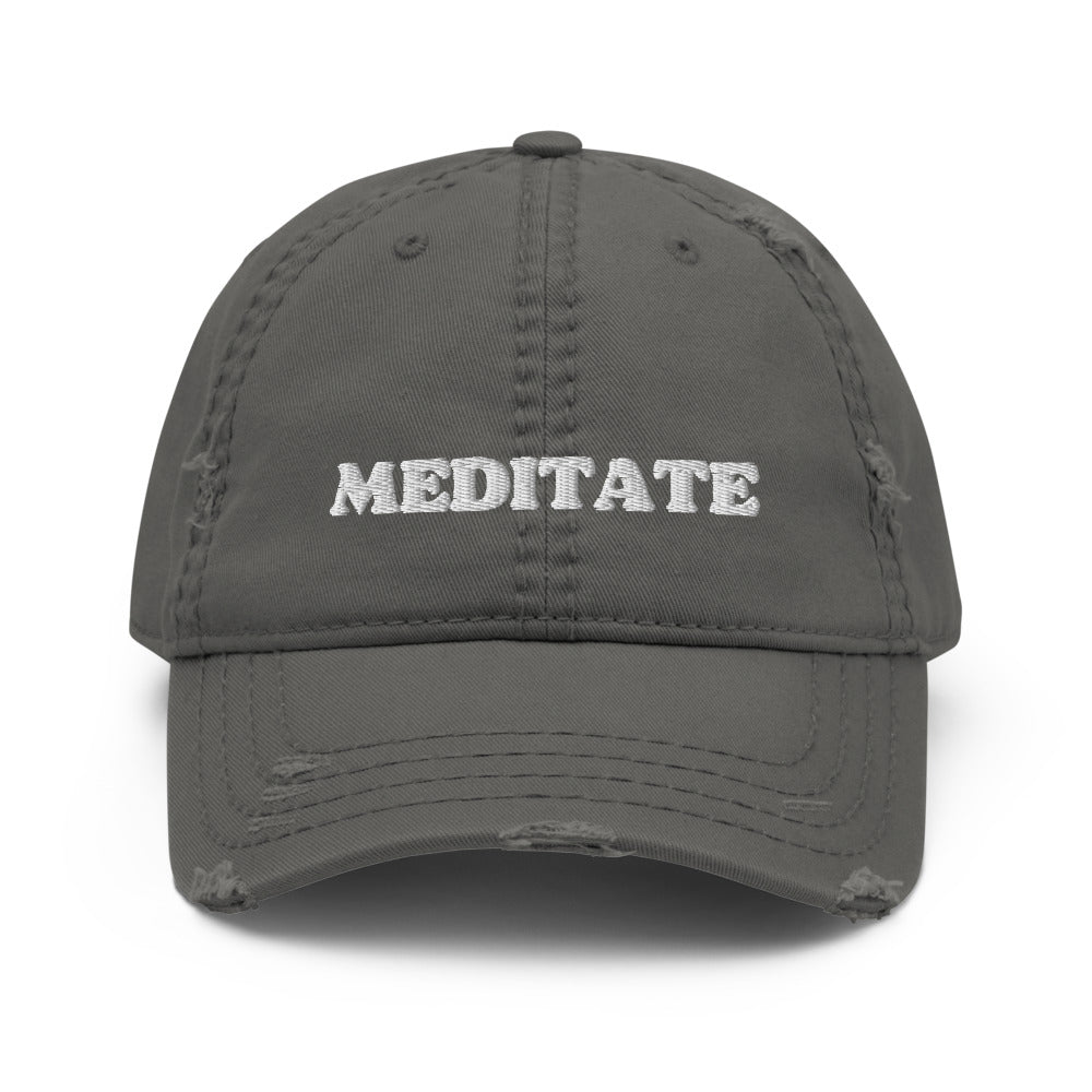 Meditate Distressed Hat - Holistic United