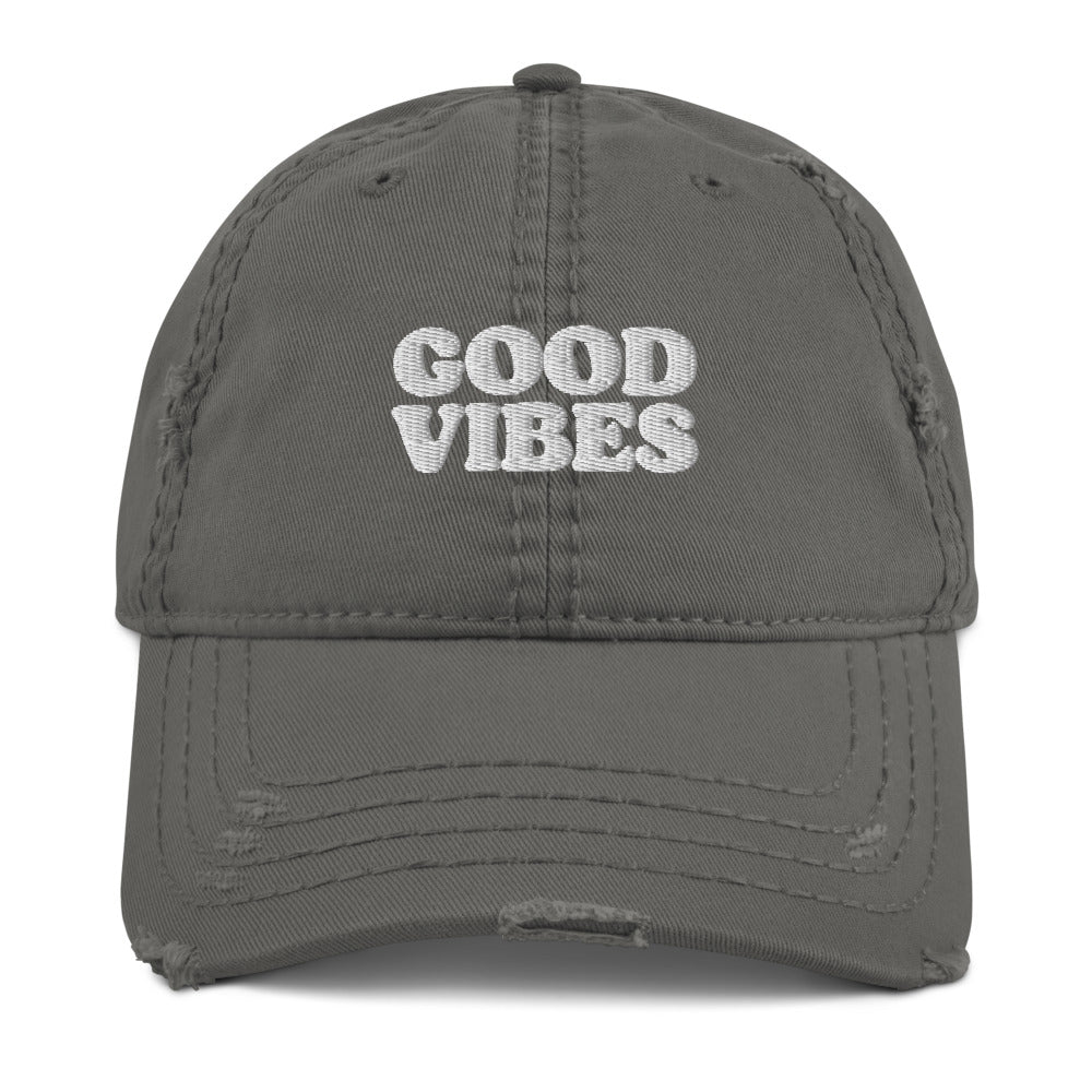 Good Vibes Distressed Hat - Holistic United