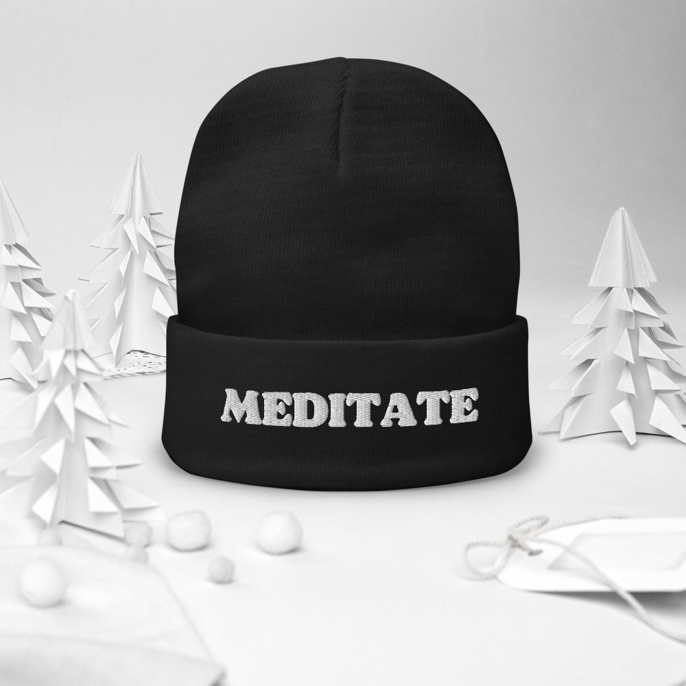 Meditate Embroidered Beanie - Holistic United