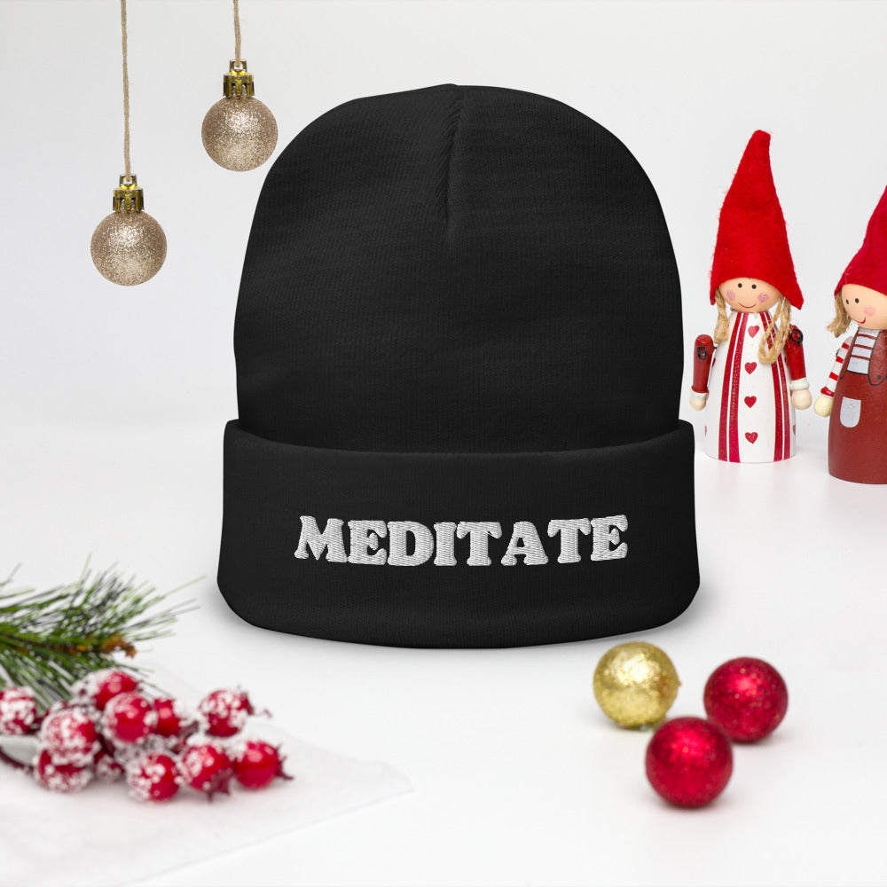 Meditate Embroidered Beanie - Holistic United