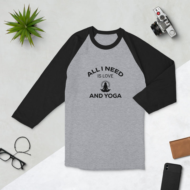 All I Need Is Love And Yoga 3/4 Sleeve Unisex Raglan Shirt - Holistic United