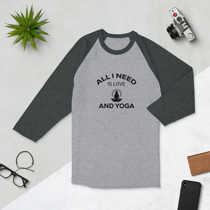 All I Need Is Love And Yoga 3/4 Sleeve Unisex Raglan Shirt - Holistic United