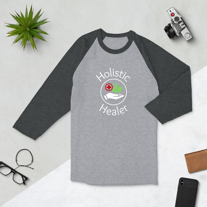 Holistic Healer 3/4 Sleeve Unisex Raglan Shirt - Holistic United