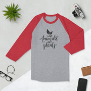 Love Animals Eat Plants 3/4 Sleeve Unisex Raglan Shirt - Holistic United
