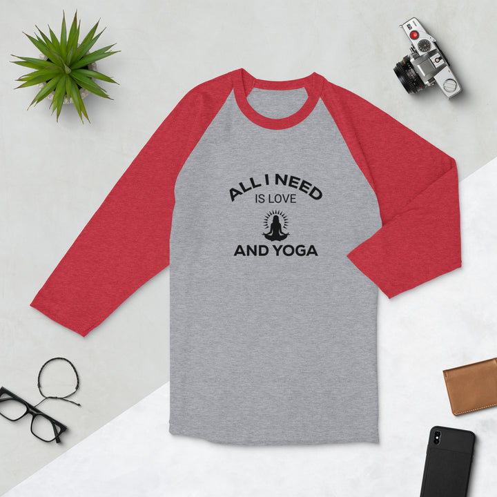 All I Need Is Love And Yoga 3/4 Sleeve Unisex Raglan Shirt - Holistic United