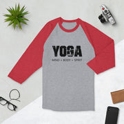 Yoga Mind Body Spirit 3/4 Sleeve Unisex Raglan Shirt - Holistic United