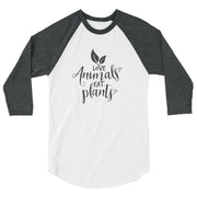 Love Animals Eat Plants 3/4 Sleeve Unisex Raglan Shirt - Holistic United