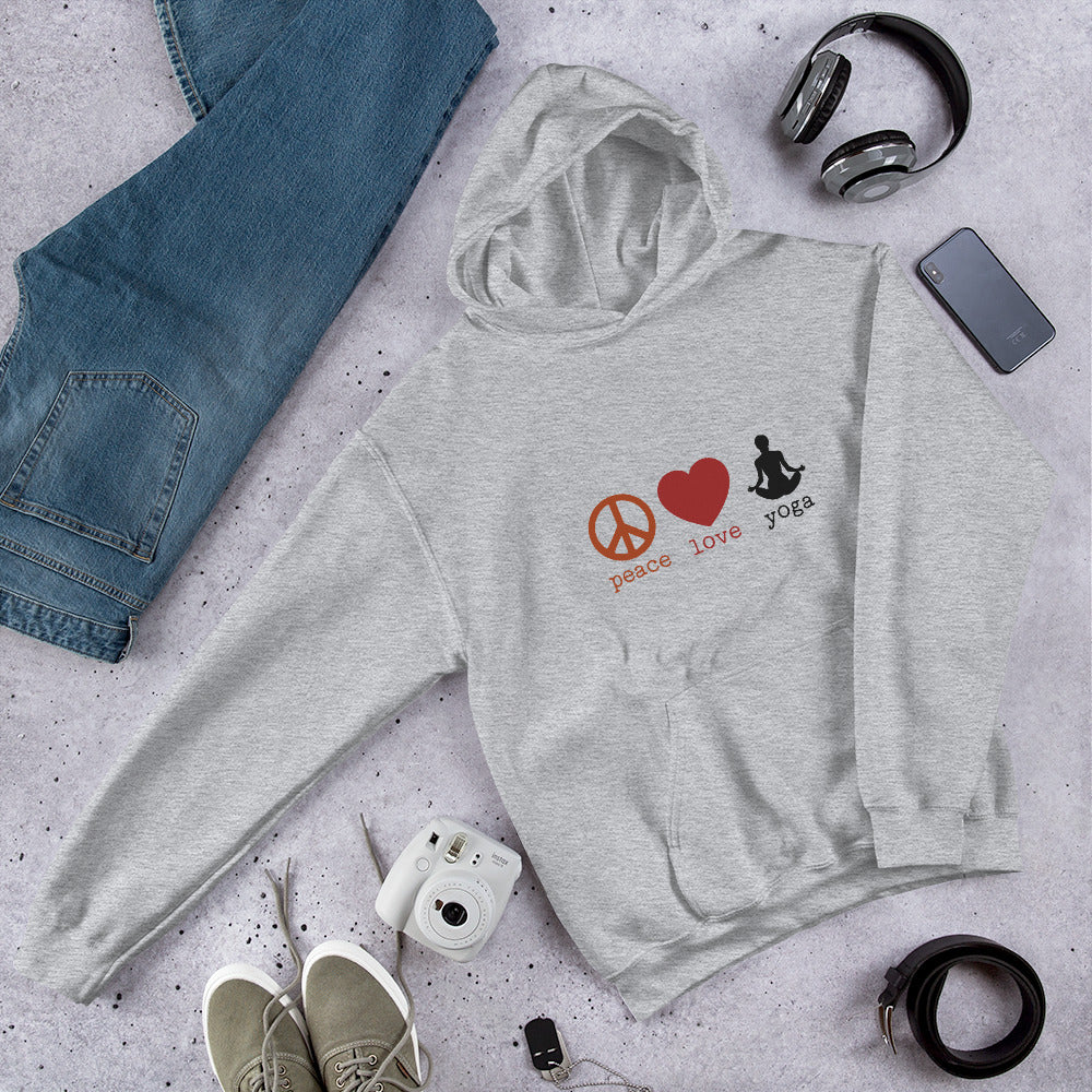 Peace Love Yoga Unisex Hoodie - Holistic United