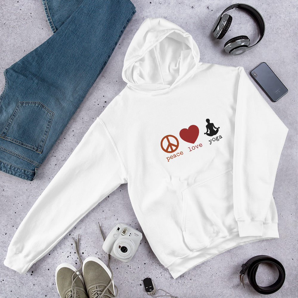 Peace Love Yoga Unisex Hoodie - Holistic United