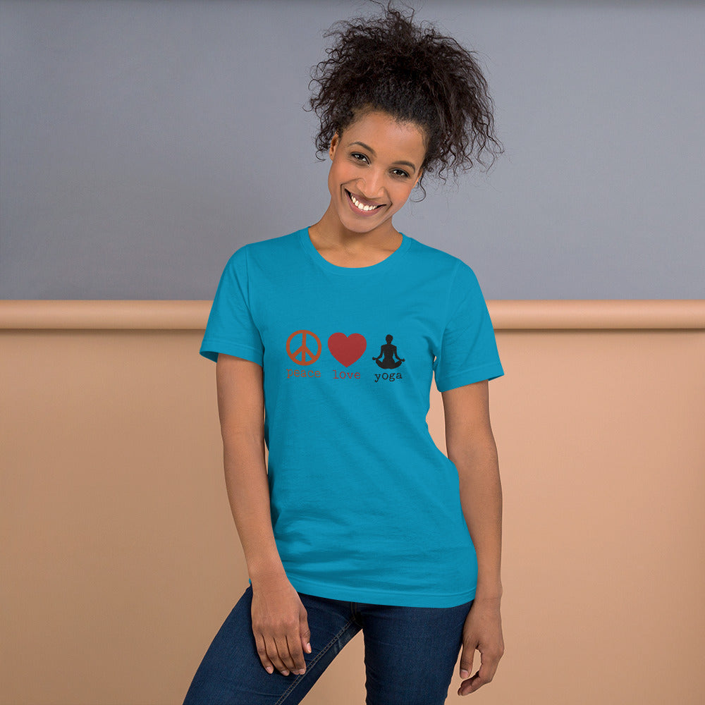 Peace Love Yoga 2 Short-Sleeve Unisex T-Shirt - Holistic United