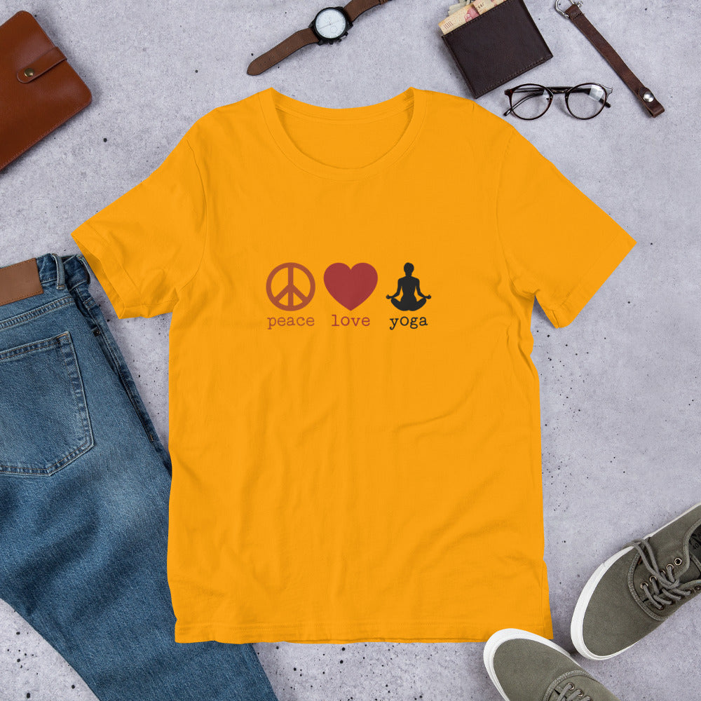 Peace Love Yoga 2 Short-Sleeve Unisex T-Shirt - Holistic United