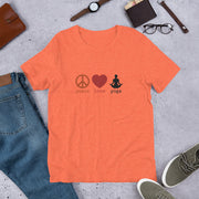 Peace Love Yoga 2 Short-Sleeve Unisex T-Shirt - Holistic United
