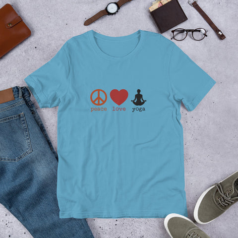 Peace Love Yoga 2 Short-Sleeve Unisex T-Shirt - Holistic United