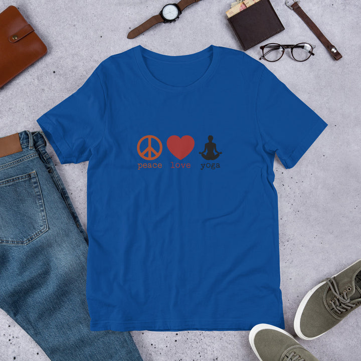 Peace Love Yoga 2 Short-Sleeve Unisex T-Shirt - Holistic United