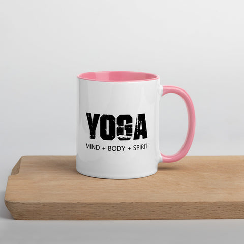 Yoga Mind Body Spirit Mug with Color Inside - Holistic United