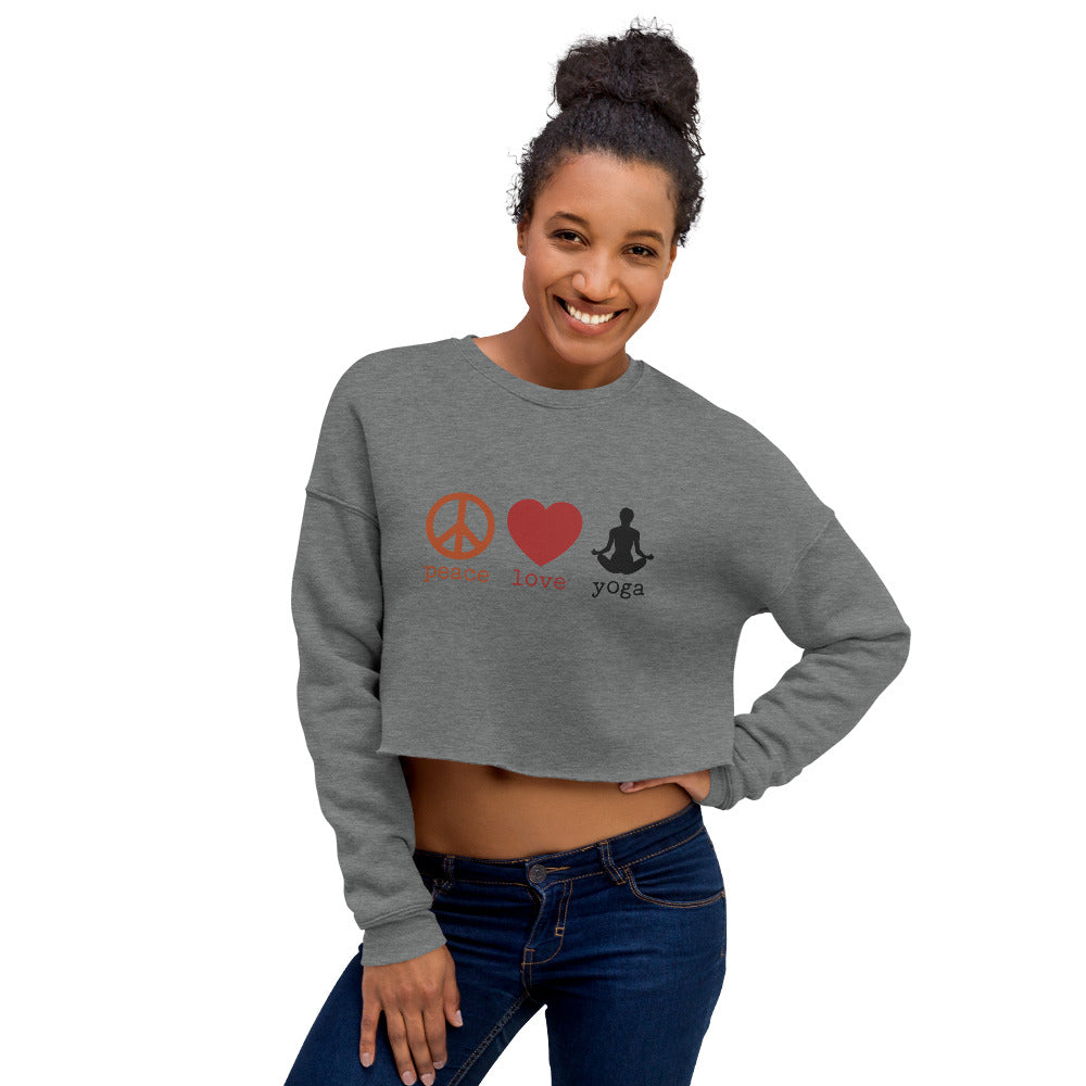 Peace Love Yoga Crop Sweatshirt - Holistic United