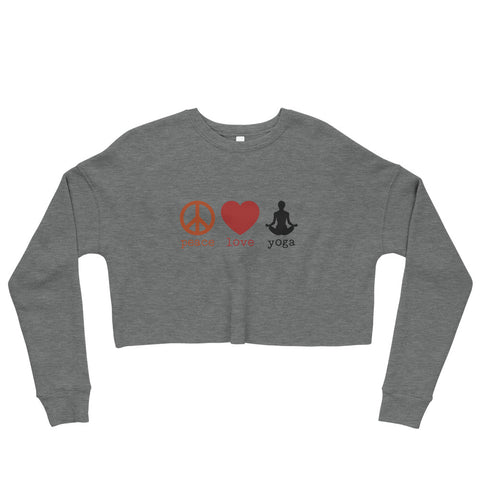 Peace Love Yoga Crop Sweatshirt - Holistic United